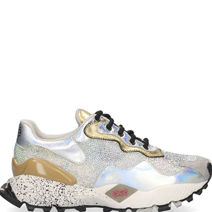 zapatillas_exe__grey_silv_0.webp Mujer Exe Zapatillas Deportivas<Zapatillas 134-8 Grey Silver Gold Lea