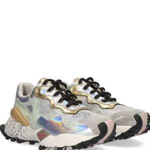 Mujer Exe Zapatillas Deportivas<Zapatillas 134-8 Grey Silver Gold Lea